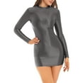 thumbnail image 4 of inhzoy Women Oil Glossy Micro Mini Dress Tight Pencil Short Dress, 4 of 5