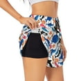 thumbnail image 2 of Bixox Women's Cute Sea Animals pattern 2 in 1 Running Shorts - Lightweight Athletic Workout Gym Yoga Shorts Liner with Pockets - X-Large, 2 of 7