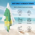 thumbnail image 4 of GZHJMY Beach Towel for Women Girls, Cute Dinosaur Swimming in The Sea Bath Towel, Oversized Lightweight Sport Towel, 31x63 Inch, 4 of 7