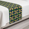 thumbnail image 2 of Abstract Bed Runner, Illustration of and Stars Eastern Motifs, Decorative Accent Bedding Scarf for Hotels Homes and Guestrooms, Twin, Night Blue Marigold, by Ambesonne, 2 of 2