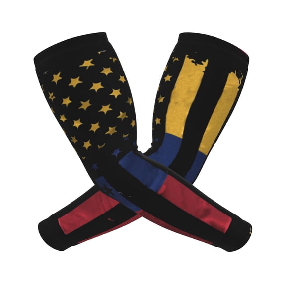 Cooling Compression Arm Sleeves America Venezuelan Flag Sun Protection Sport Arm Sleeves For Men Women Baseball Basketball Running