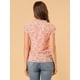 thumbnail image 5 of Blusa de gasa Allegra K con mangas casquillo ligera con volantes Rosa oscuro XS, 5 of 6