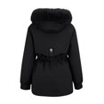 thumbnail image 4 of Breezora Women's Long Winter Puffer Coat Warm Thickened Lined Down Alternative Detachable Hooded Parka Jacket XL Size Black, 4 of 9
