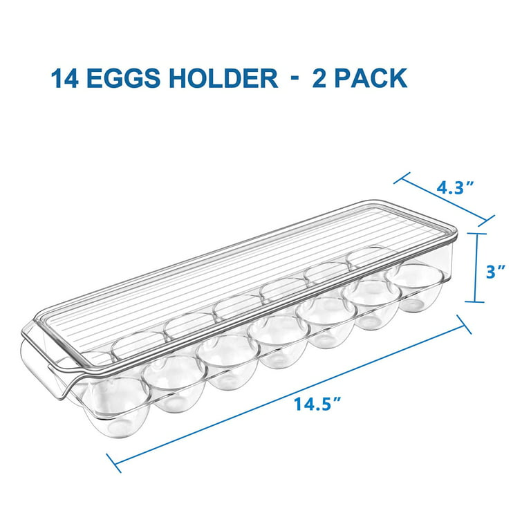 Mind Reader Egg Holder, Refrigerator Storage Container, Clear - 20381114