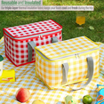 thumbnail image 5 of Insulated Bag Picnic Basket Bags Beach Bag Foldable Cooler Bag Reusable with Zippered Top-for Warm or Cold Picnic Red, 5 of 7