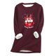 thumbnail image 2 of Pntutb Mujeres Sudadera de lana gruesa Manga larga Estampado Terciopelo Cálido Cuello redondo Ropa interior tops Pntutb Pntutb-947, 2 of 5