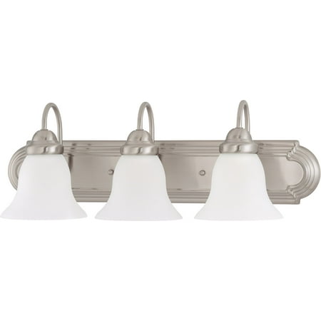 

Bathroom Vanity 3 Light With Brushed Nickel Finish Metal Medium Base 24 inch 300 Watts