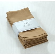 ANA Brown Cotton Cloth Napkins Set of 12 18x18 inch Cotton Dinner Napkins - Washable Soft Premium Hotel Quality Reusable Napkins Perfect Table Napkins for Family Dinners