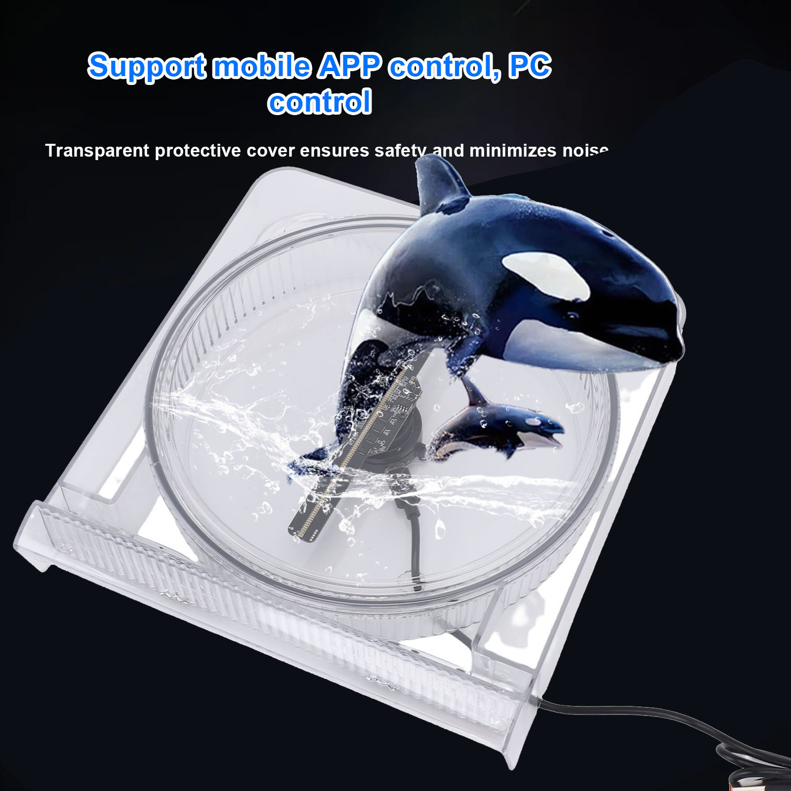 Elowen 3D Hologram Projector Holographic 3D Hologram Fan 5.5 Inch 2000x128 APP Control 3D Holographic Projector Advertising Display Fan with 128 LED Beads for Shop Party Bar