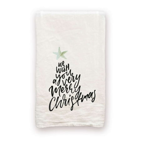 

We Wish You a Merry Christmas - 100% Cotton Decorative Tea Towel Flour Sack Christmas Gift