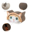 thumbnail image 2 of THE LICKER STORE Opal 19" Modern Cardboard Happy Cat Head 2-in-1 Cat Cave Scratcher with Built-In Bell Toys and Catnip, Orange/Blue, CSR1000C, 2 of 9