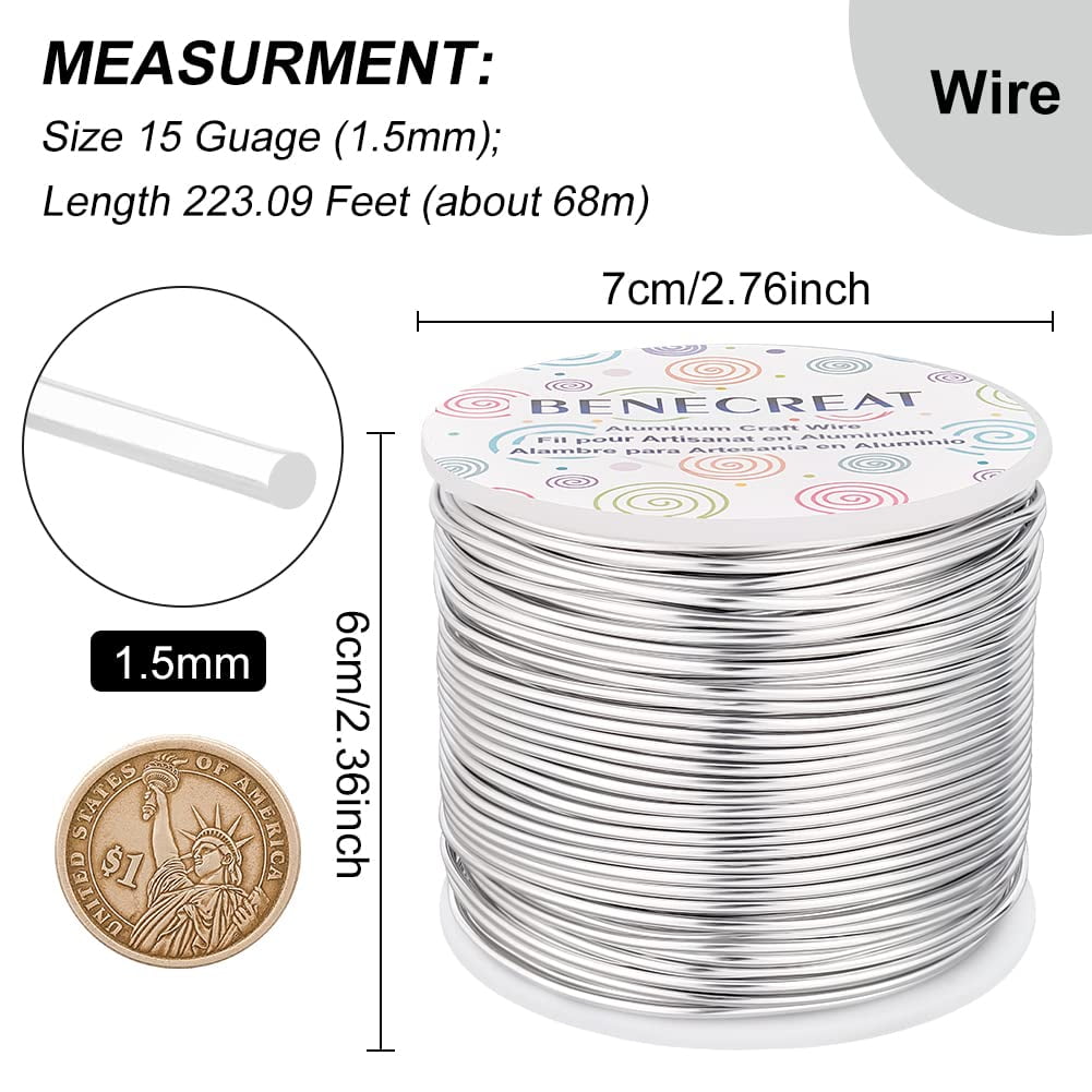 15 Gauge 220Feet Soft Aluminum Wire Anodized Jewelry Craft Making Beading Floral Colored Aluminum Craft Wire DIY