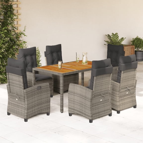 vidaXL Garden Dining Set Gray, Dark gray