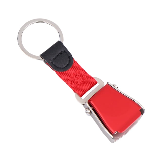 1PC Mini Safety Seatbelt Plane Buckle Keychain Strap Key Chain For Flight Keyes Airplane Airline Small Aviation Gifts Seat Belt Red