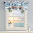 thumbnail image 5 of Ocean Gnome Window Valance for Kitchen, Nautical Shell Sea Star Flag Flower Blue Wood Grain Rod Pocket Short Curtain for Small Windows, Light Filtering Decorative Valance, 42 x 18 Inch, 5 of 9