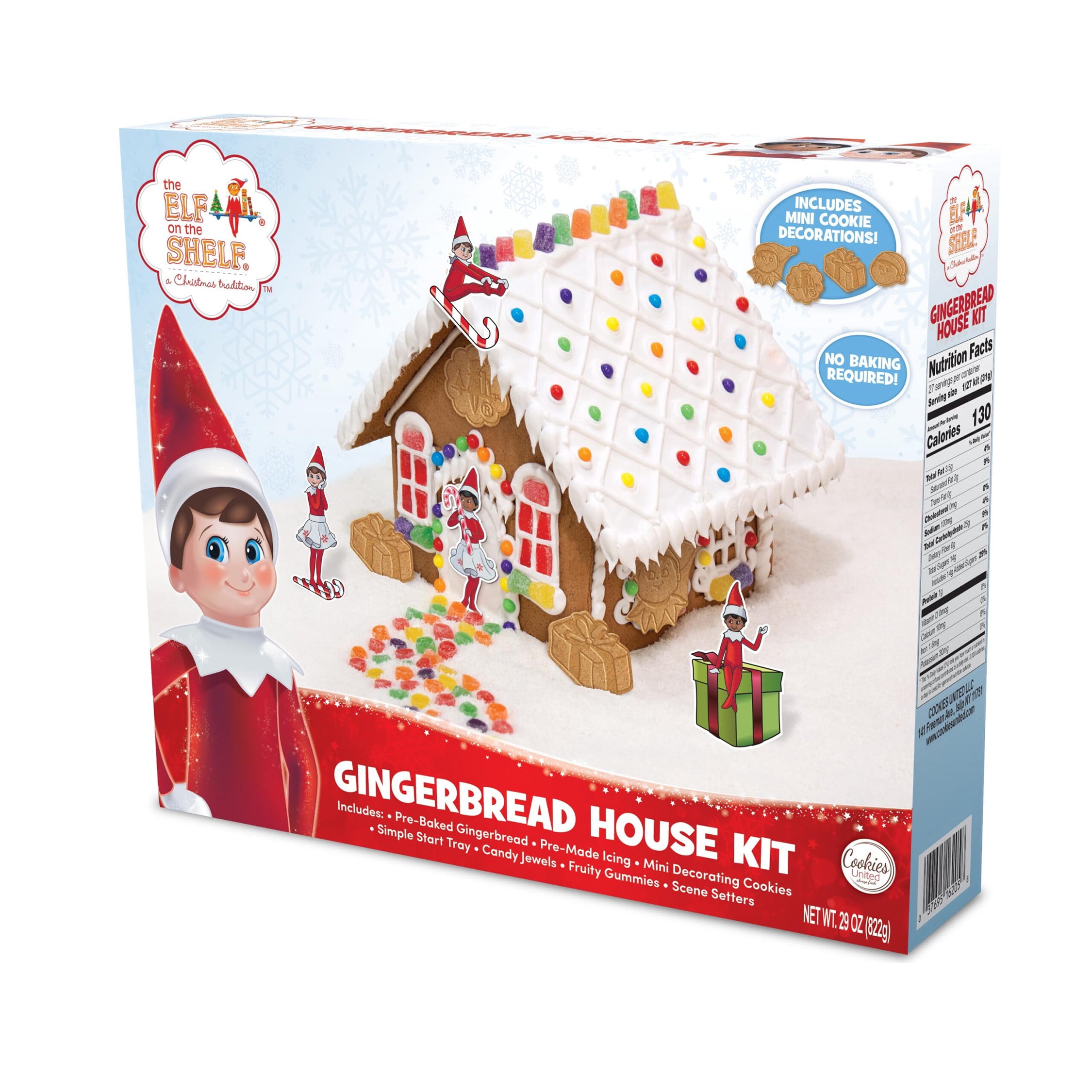 (6 pack) The Elf of The Shelf Holiday Gingerbread House Kit, 29 oz, 1 Count per Pack