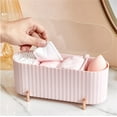 thumbnail image 5 of 3 Compartment Swab Box Storage Case,Happon Cotton Swabs Dispenser,Swab Caddy with Lid for Cotton Pads Bathroom Organizer Canisters - Pink, 5 of 7