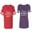 Men Red / Women Purple, variant on I Love My Awesome Husband Wife Unisex Couple Matching Cotton Jersey style T-Shirt Contrasting stripes on sleeves (Men Red / Women Black) (Men S / Women S)