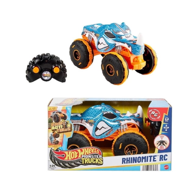 Vehículo a Control Remoto Hot Wheels Monster Trucks Rhinomite Escala 1:24