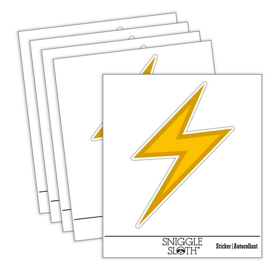 Lightning Bolt Thunderbolt Outline Car Window Bumper Water Bottle Phone Tablet Laptop Waterproof Vinyl Decal Sticker Set 5-Pack - Gloss Finish - 2.0"