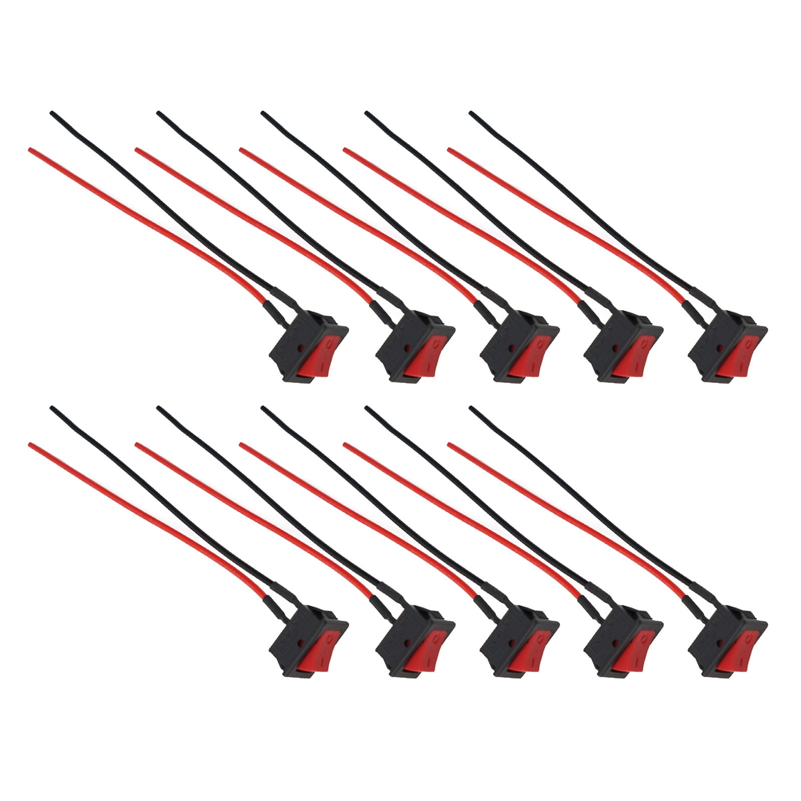 Inline Cord Switch 16A 125V/250V AC Black Inline ON/OFF Rocker Button With Red Indicator Light,screw Terminal
