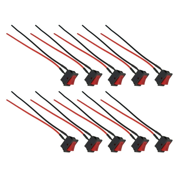 Two-Wire Square Switch 10Pcs 2Pin Spst Accessorie With Cable Electrical Equipment Kcd1 Switch Mini Rocker Switch