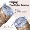 thumbnail image 4 of 20oz Rooster Chicken Tumbler with Handle Insulated Travel Mug Stylish Birthday Christmas Gift for Chicken Fans Women Men Fits Standard Cup Holders Comfortable Handle Durable Office Home Use, 4 of 6