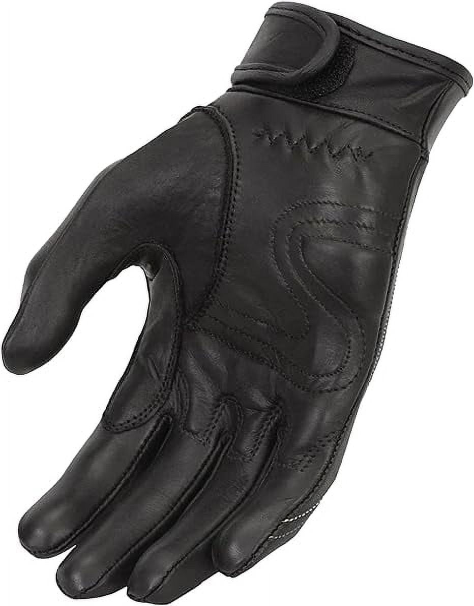 First Mfg Co - Inferno - Women's Motorcycle Biker Riding Black Leather Gloves - Large - Gel Padding