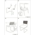 thumbnail image 3 of CangLong Mid-Century Modern, Natural Mesh Rattan Backrest, Upholstered Velvet Seat Armless Chairs with Metal Legs for Home Kitchen Dining Room, Set of 2, Velvet White, 3 of 6