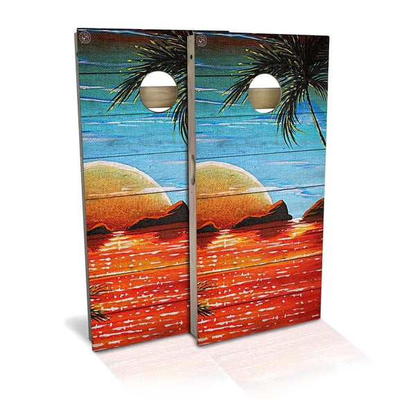 Skip's Garage | Ocean SunGame Set, Cornhole Board Set | Includes Boards & Bags | Choose Your Size & Accessories