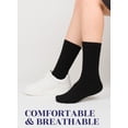 thumbnail image 6 of Hugh Ugoli Diabetic Crew Socks, Soft, Extra Wide, Stretchy, 3 Pairs, Black, Shoe Size: 10-12, 6 of 7