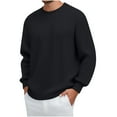 thumbnail image 1 of pstuiky hombres de manga larga, Camiseta vintage informal de color liso con cuello redondo y manga larga para hombre camisetas de hombre xl, 1 of 6
