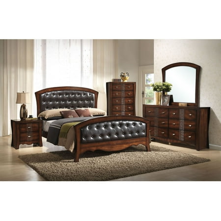 Victorian Bedroom Suite - Cambridge Fairmount 5-Piece Bedroom Suite: King Bed, Dresser, Mirror, Chest, Nightstand
