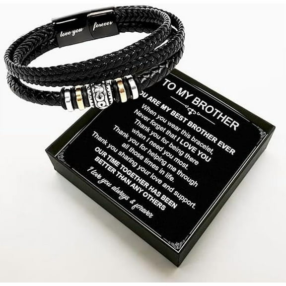 Birthday Gifts For Brother Bracelet With Message Card And Box, To My Brother Bracelet, Man Gifts From Sister, Inspirational Gift For Men On Birthday Graduation Christmas Anniversary