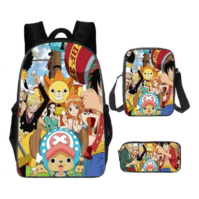 One Piece Backpack 3 Piece Luffy Zoro School Bag 1