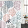 thumbnail image 3 of Coastal Starfish Waterproof Fabric Shower Curtain,Ocean Multicolor Coral Shell Conch Waterproof Fabric Shower Curtain for Bathroom Curtains Bathtubs Hotel Shower Curtains with 12 Hooks Standard 72x72, 3 of 8