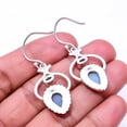 thumbnail image 2 of Electric Blue Titanium Agate Drusy 925 Sterling Silver Earring 1.72" E_9437_2348, Beautiful Jewelry For Woman, New Year Sale, Valentin's Day Gift, 2 of 2