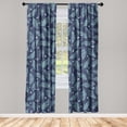thumbnail image 3 of Ambesonne Feathers Curtains, Bohemian Abstract Themed, Pair of 28"x63", Slate Blue Night Blue, 3 of 5