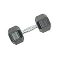 thumbnail image 2 of Tru Grit Fitness 25 lb Black Hex Rubber Dumbbell Weight With 360 Degree, 2 of 10