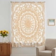 thumbnail image 3 of Boho Geometric Sheer Curtains 45 Inches Long, Ethnic Bohemian Farmhouse Art Motifs Light Filering Curtains, Breathable Simi Curtain Privacy Drapes for Kitchen Bathroom Small Window Treatment, 3 of 9