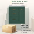 thumbnail image 6 of VISWILD 30" Bathroom Vanity Set with Sink, Floor Standing, Three Drawers, Gold Handles, for Small Bathrooms, Forest Green, 6 of 9
