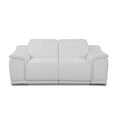 thumbnail image 3 of Maklaine Genuine Italian Leather White Loveseat Rectangular Power Reclining 39.4"H x 72"W x 42.3"D, 3 of 10