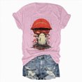 thumbnail image 5 of TOWED22 Women Funny Halloween Funny Ghost Graphic Tee Casual Spooky Print Fall Pumpkin Tops(Pink,L), 5 of 5