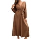 thumbnail image 1 of Vestidos Para Mujer Vestido Maxi Otoño E Invierno Moda Color Sólido Cruzado Con Cuello en V Vestido Plisado Falda Larga Odeerbi ODB158973, 1 of 5