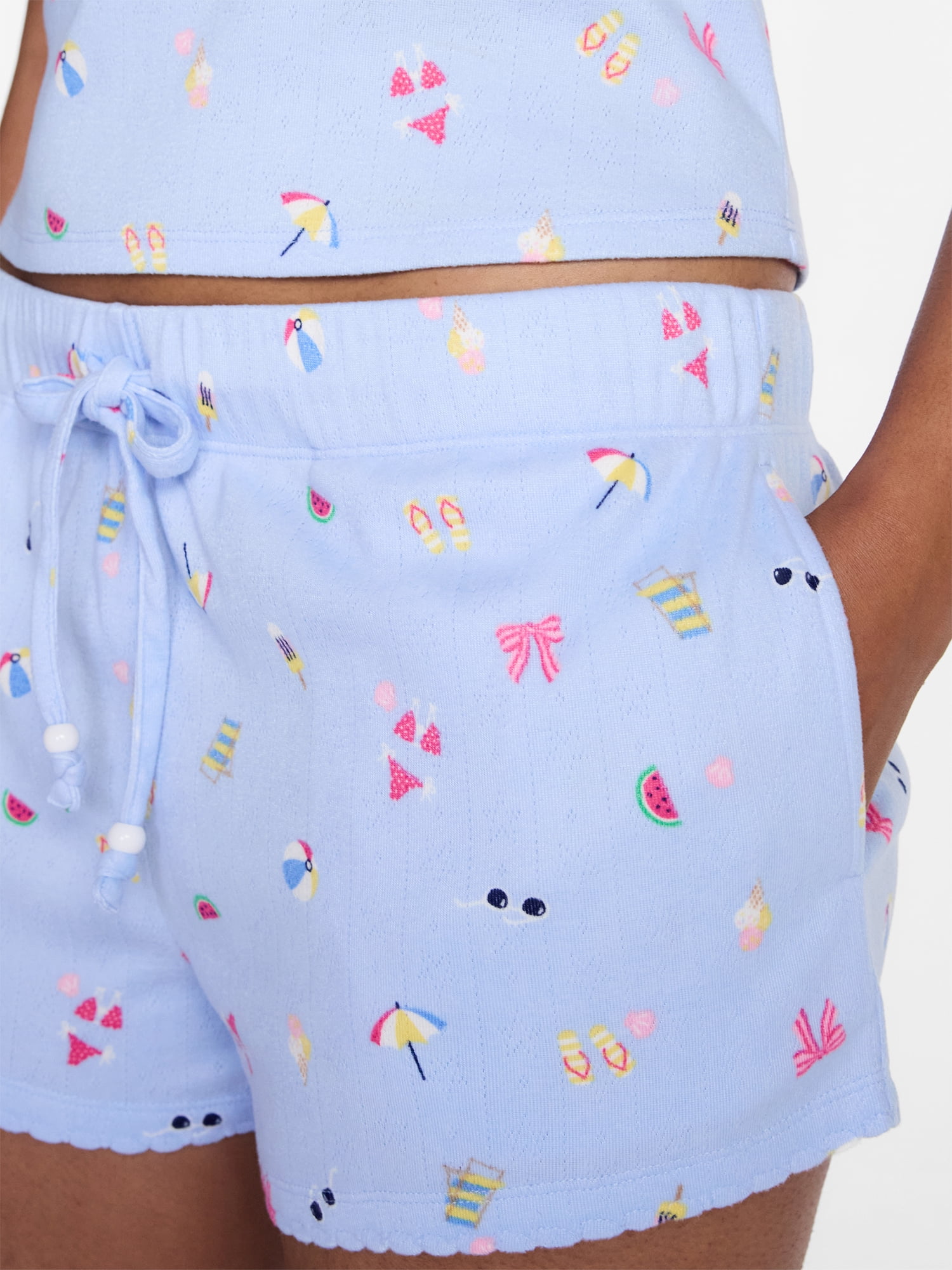 Way to Celebrate Women's Pointelle Pajama Set, 2-Piece, Sizes XS-3X