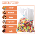 thumbnail image 4 of Tripumer 200 Pcs Flat Cellophane Treat Bags 6 x 9 inch Clear Goodie Baggies with Dot Twist Ties for Cookies Candy Party Favors Popcorn, 4 of 7