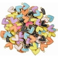 thumbnail image 6 of 1 Box 100Pcs Mini Enamel Heart Charms Pastel Heart Charms Bulk Metal Alloy Colorful Plain Color Simple Cute Love Valentine Pendants, 6 of 6
