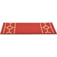 thumbnail image 5 of Custom Size Cut to Size Stair Treads Chain Border Red Customize Slip Resistant Latex Backing Low Profile Stair Tread Set Of 13 (Red 9.5in x 31 in), 5 of 7