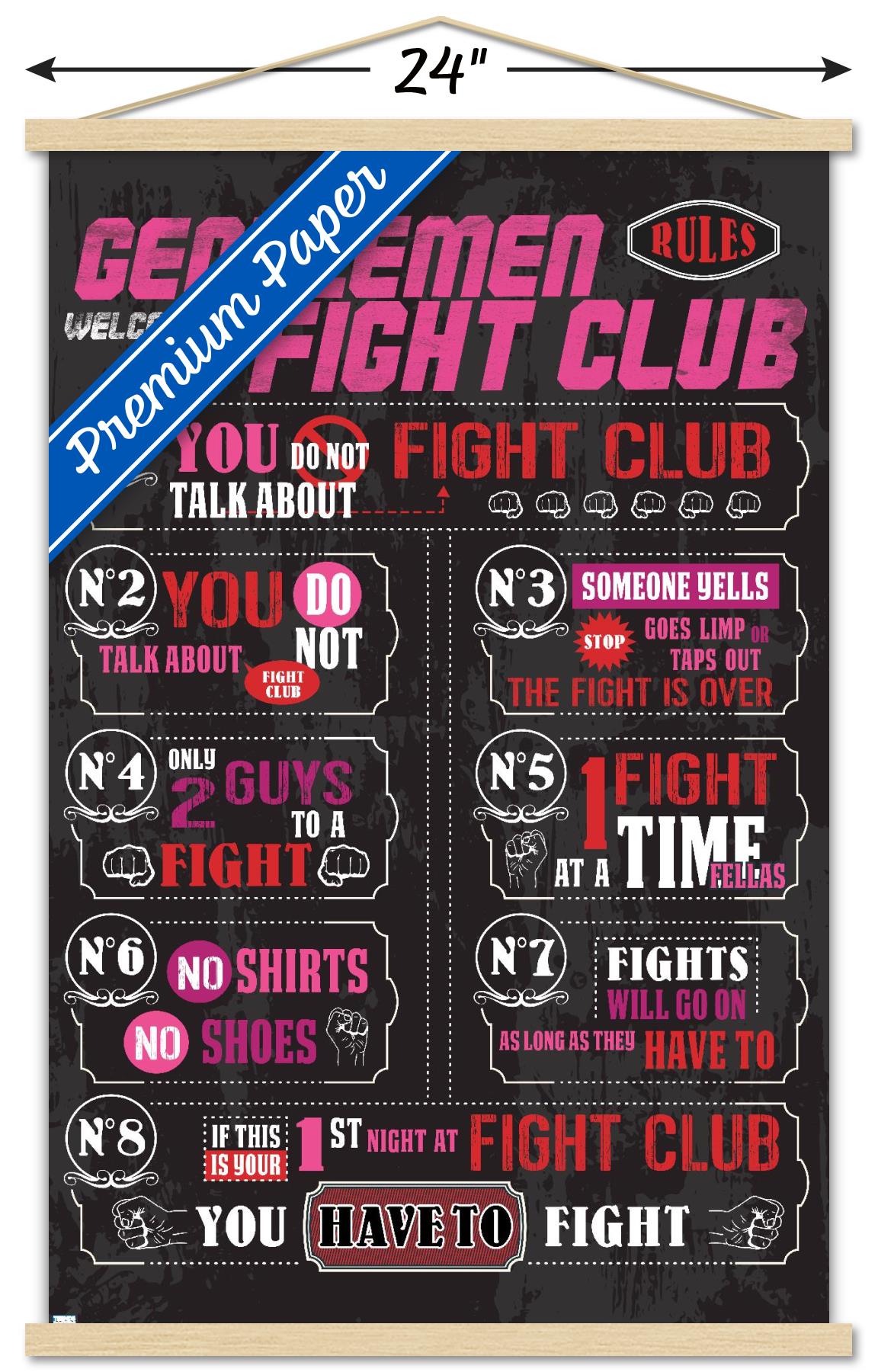 Fight Club - Rules Wall Poster with Wooden Magnetic Frame, 22.375" x 34" - image 3 of 5