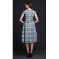 thumbnail image 3 of Bimba Blue Geometric Ikat Women Printed Knee Length Sleeveless Shift Summer Dress-X-Small, 3 of 6